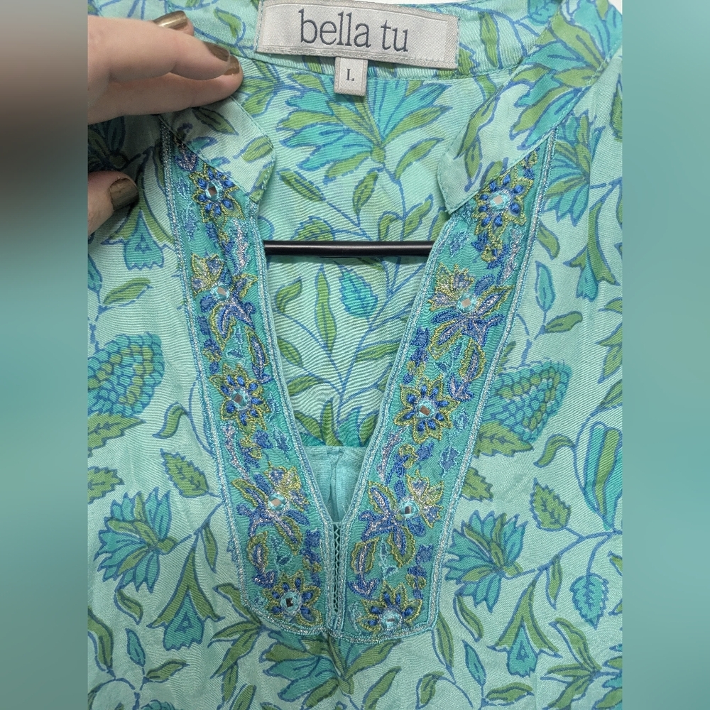 Floral Green Dress - Picture 3 of 4